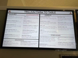 Trillium Farm To Table menu