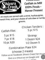 Shivers Creek Fish House menu