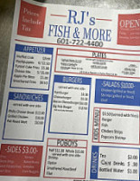 R.j. 's Fish menu