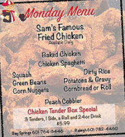 Short Stop (sam's Famous Fried Chicken) menu