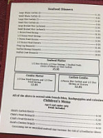 Stogner Son Fish Camp menu