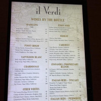 Verdi Italian menu