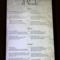 Verdi Italian menu