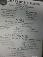 Oden's Family Bbq menu