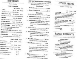 Red White And Brew Coffee menu