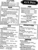 4th St. Pizza menu