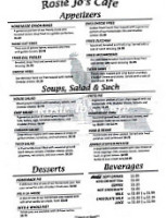 Rosie Jo's Cafe menu