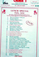 China 1 menu