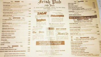 Irish Pub & Inn  menu