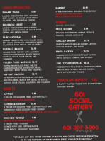 601 Social Eatery menu