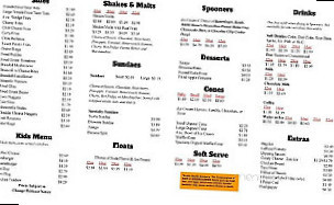 Spooners menu