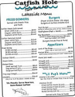 Catfish Hole Table Rock Lake menu