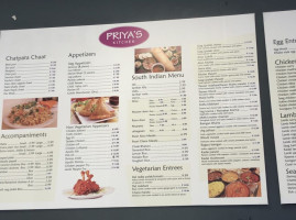 Priyas Kitchen Westmont menu