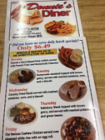 Donnie's Diner menu