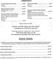 Hidden Creek Steakhouse menu