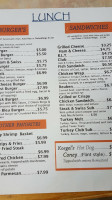 D's Riverside Diner menu