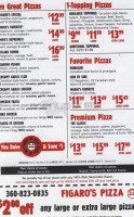 Figaro's Pizza menu