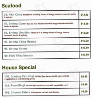Bombay Grill menu