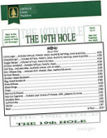 19th Hole menu