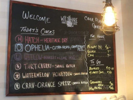 Wild Hare Cider Pub Garden menu