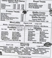 Dairy Queen menu