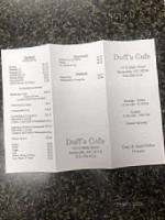 Duff's Cafe menu