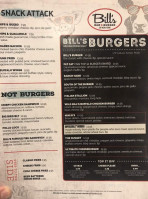 Bill's Burger menu