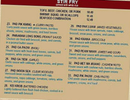 Chopstix Thai menu