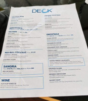 The Deck Bayfront Bar Restaurant menu