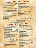 Sol Y Luna Cali Mex menu