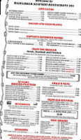The Mayflower Seafood menu