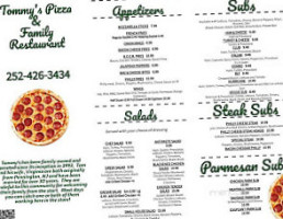 Tommy's Pizza menu