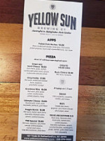 Yellow Sun Brewing Company menu