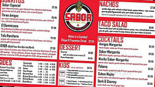 Sabor Latin Street Grill menu