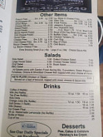 Rowdy's Cafe menu