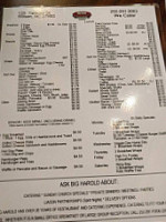 Big Harolds Diner menu