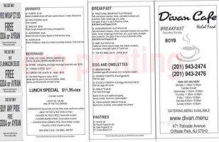 Cafe Divan menu