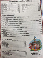 Schoolhouse Cafe menu