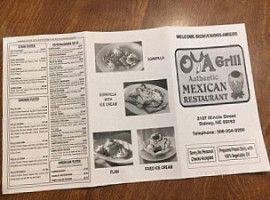 Oya Grill Mexican menu