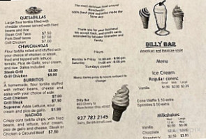 Dairy Point menu