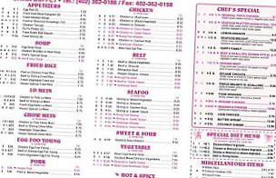 China Buffett menu