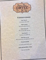 Bakker's Brew menu