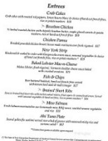 Monadnock Inn menu