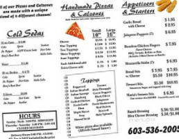 Keith's Pizzas And Calzones menu