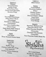 Shiloh's menu