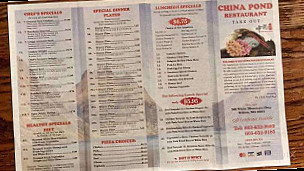 China Pond menu
