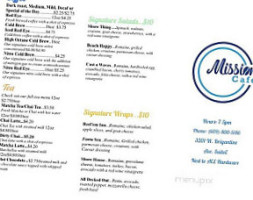 Mission Cafe menu