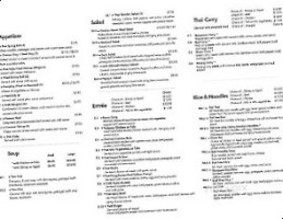 Massaman Thai Cuisine menu