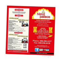 Nimit Palace Indian menu