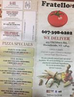 Fratello's Pizza Company menu